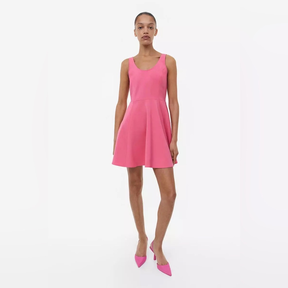 H&M *NWT* Sleeveless Pink Fit-and-Flare Dress Size XS - Picture 4 of 9